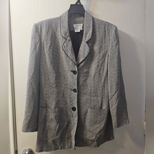 Talbots Black and White Textured Blazer Sz 6